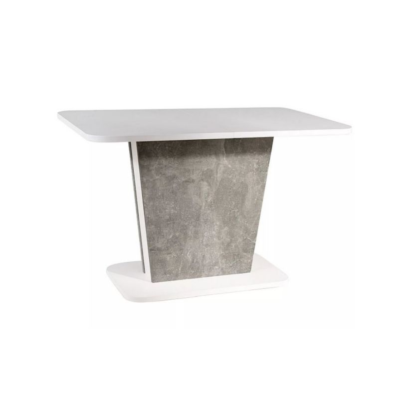 Stół CALIPSO 110(145)x68 biały mat/beton rozkładany SIGNAL 1 szt.