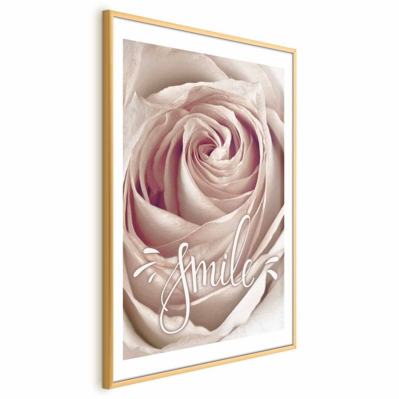 Plakat Artgeist Uśmiechnij się 40x60 cm z ramą złotą z marginesem 1 szt
