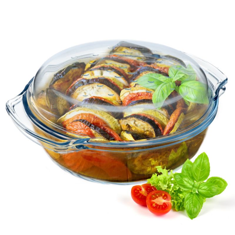 Naczynie Żaroodporne KADAX Z Pokrywą 2,4L Okrągłe 1szt.