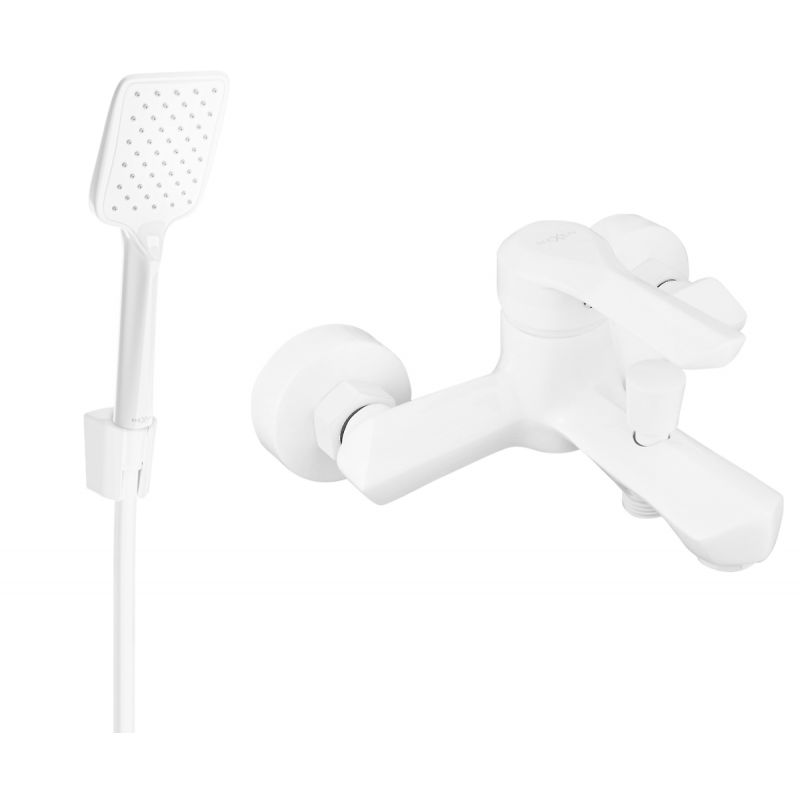 Bateria wannowa z zestawem prysznicowym Mexen Sabre biała 1 szt.