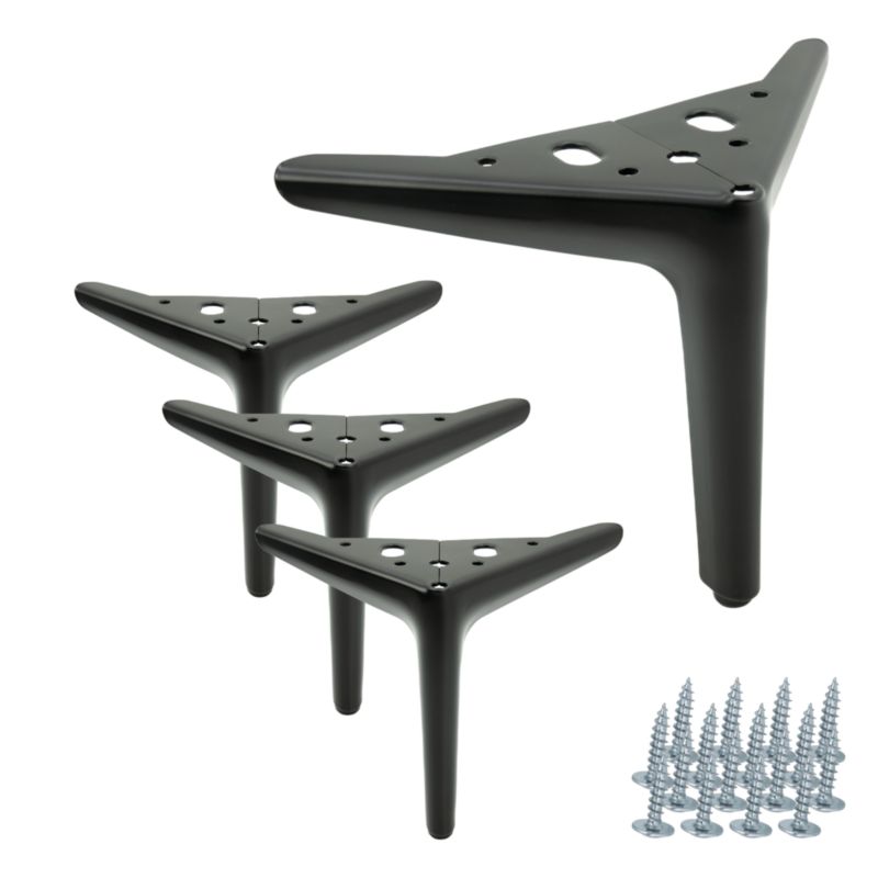 Zestaw noga meblowa B&B Kotwica Elegant czarny mat wysokość 15 cm 4 szt