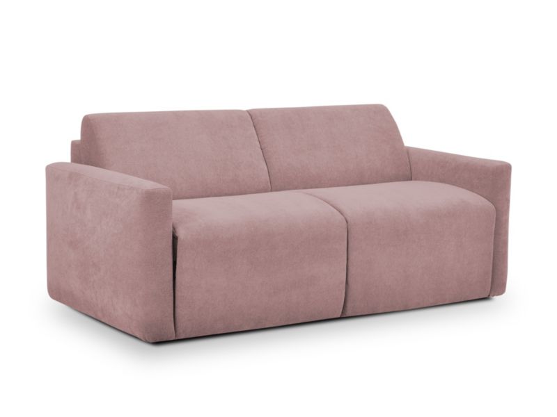 Kanapa 3-osobowa z funkcją spania LaMiaSofa TORANO z tkaniny bouclé 195x104 cm brudny róż 1 szt.