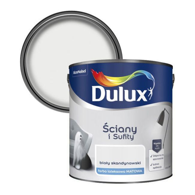 Farba Dulux Ściany i Sufity biały skandynawski 2,5 l