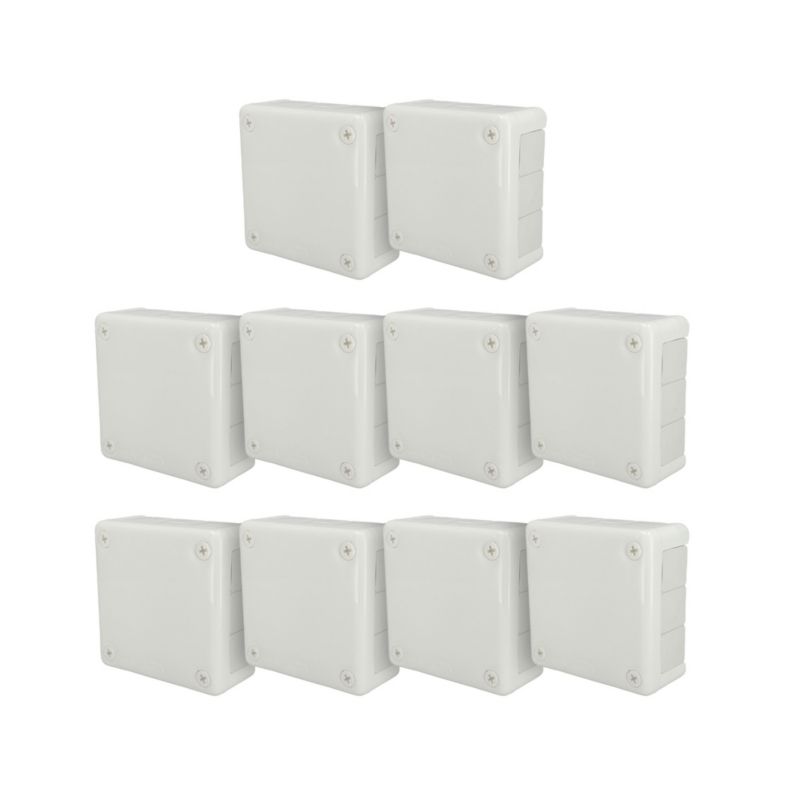 Puszka natynkowa EDO hermetyczna 98x98x42mm 12-wlotowa, z dławikami gumowymi, IP55 zamknięcie "na wkręty", biała 10szt.