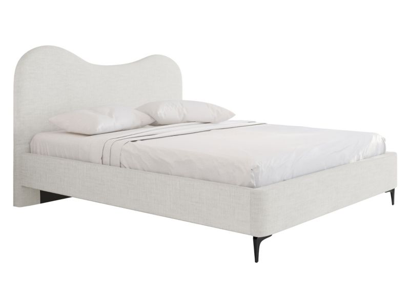 Łóżko tapicerowane MIRJAN 24 ze stelażem Triana 160x200 jasnoszary 1 szt.