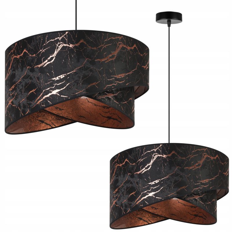 Lampa sufitowa wisząca Light Home LH Werona 1x E27 60W marmur miedź/czarny 1szt.