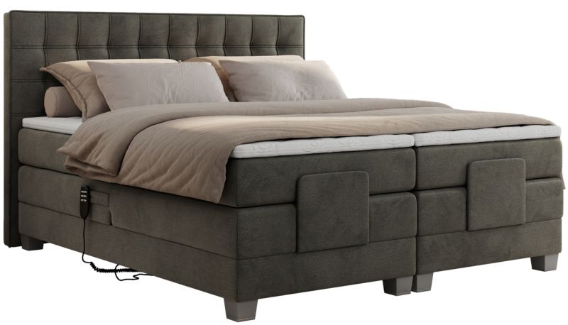 Łóżko kontynentalne MKS Meble ELECTRO 160x200 H4 Ciemnoszary welvet 1szt