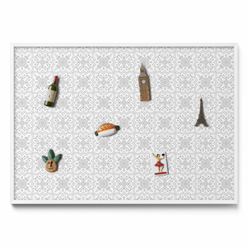 Tablica na magnesy z podróży Tulup 100x70 cm Regulrny wzór ornamentów w białej ramie 1 szt.