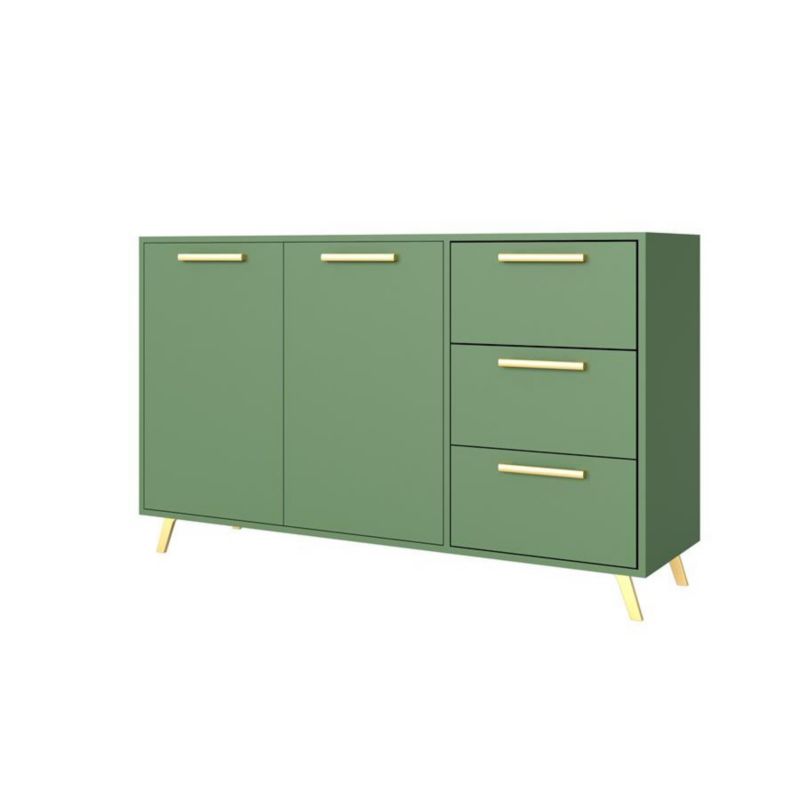 Komoda dwudrzwiowa z szufladami Bettso Ball ze złotymi uchwytami butelkowa zieleń 1szt.