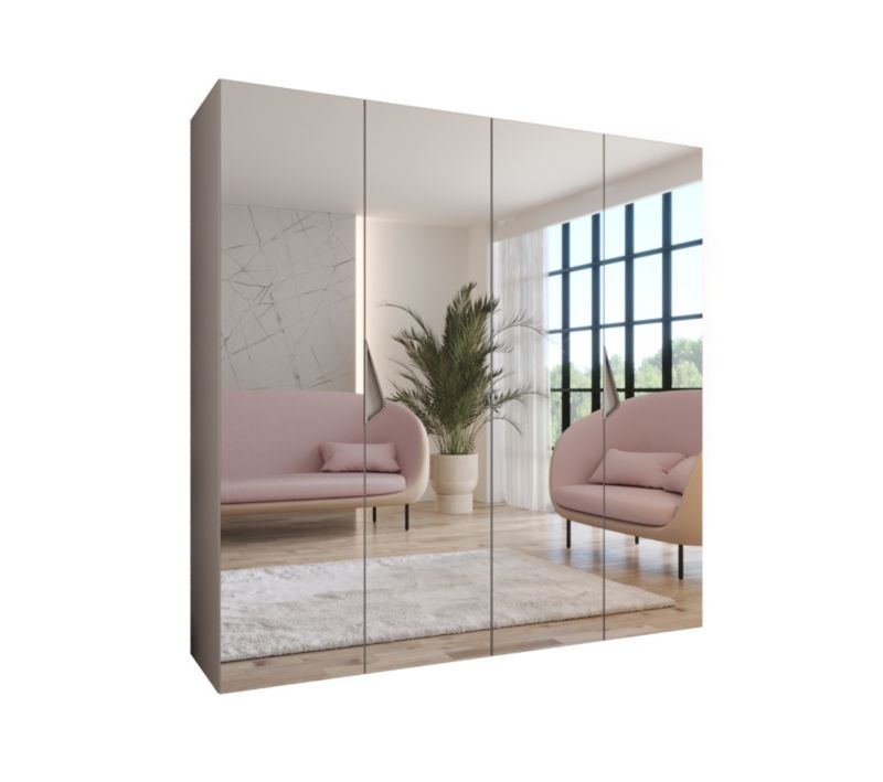 Szafa uchylna z lustrem otwierana Abiks SANDI 3 200 wys 202 cm Kaszmir + Kaszmir 1 szt