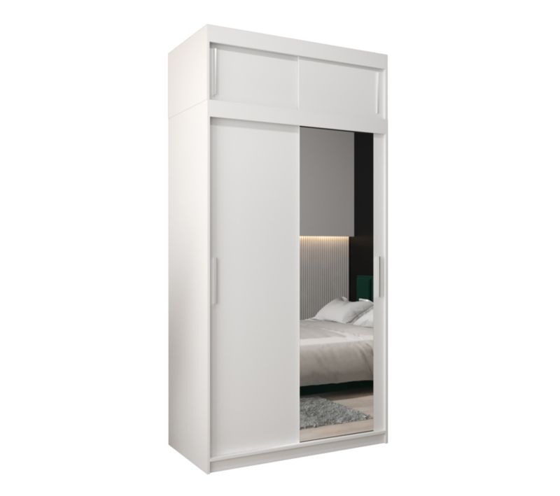 Szafa przesuwna Garderoba Abiks Tokyo 2 120 biały + biały z nadstawką 1 szt.