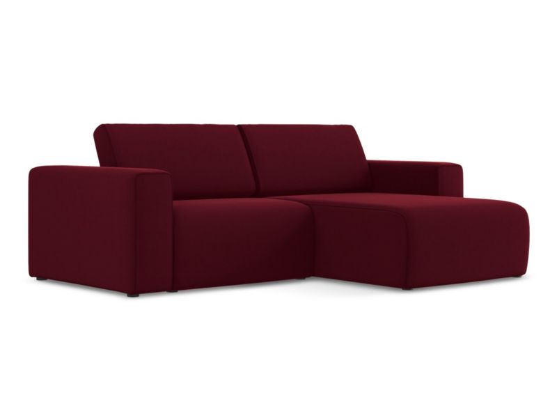 Narożnik prawostronny LaMiaSofa CASERTA z tkaniny welwetowej 224x167 cm burgundowy 1 szt.