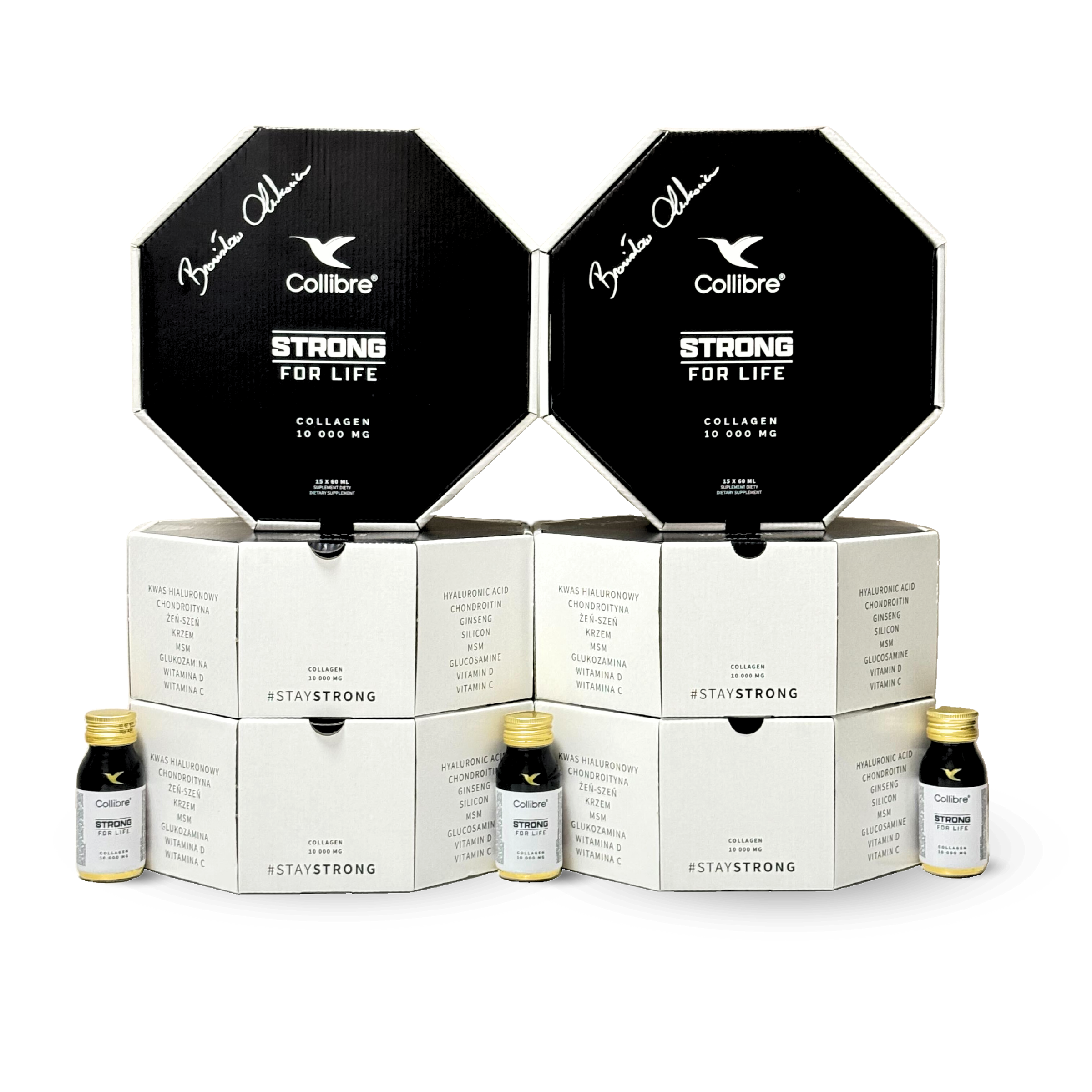 Collibre - Strong For Life Kolagen do picia - Wsparcie sportowców, 90 butelek (Zawartość zestawu: 90 x butelka 60ml)