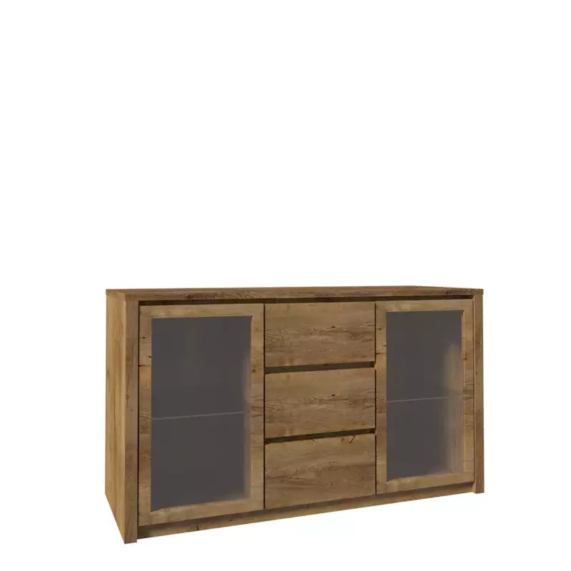 Komoda z witryną do salonu 140 cm MERIZO