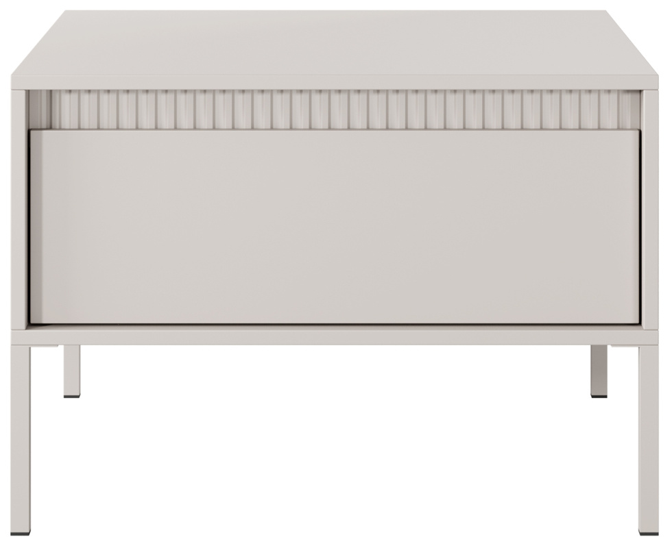 Mały beżowy stolik kawowy z szufladą 68 cm SAREVO