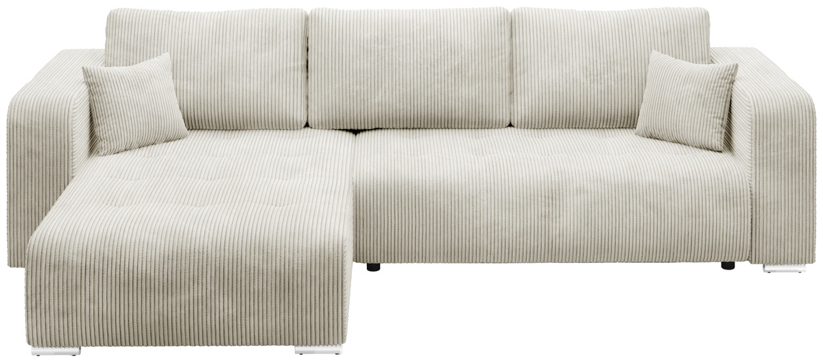 Sztruksowy narożnik rozkładany beżowy do salonu CELEST