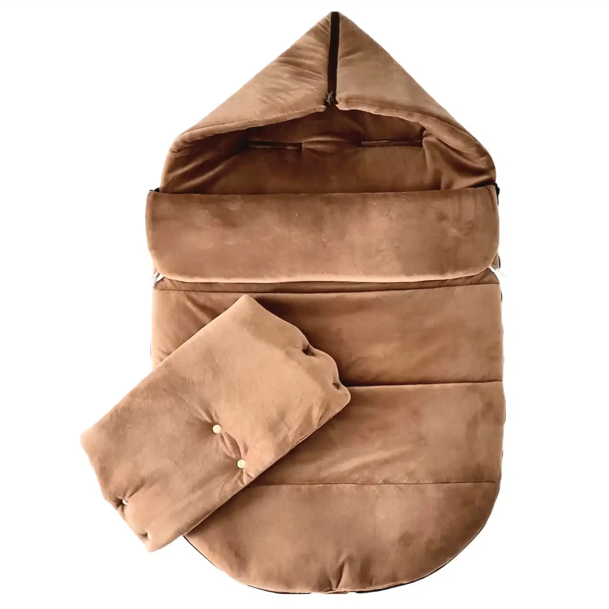 Śpiworek zimowy Velvet Premium karmel+ mufka BW