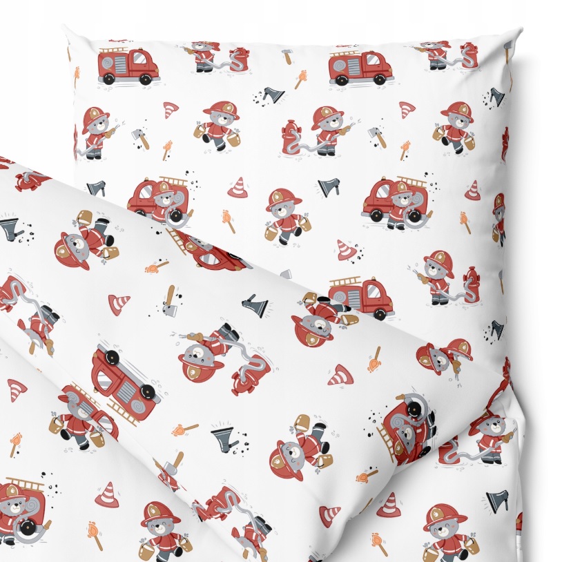 Pościel bawełniana Strażak 120x90 cm - Pościel bez wypełnienia