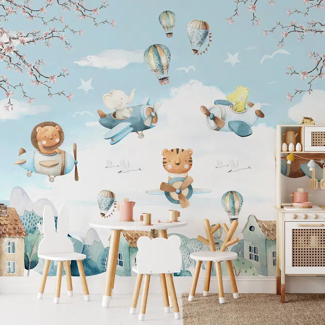 Fototapeta dla dzieci niebieska Podniebna Przygoda - 550