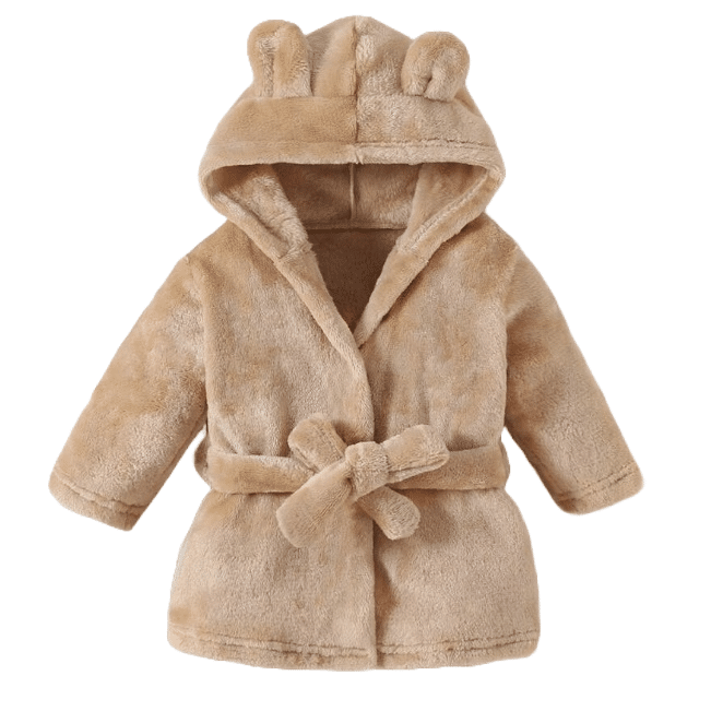 Szlafroczek beżowy z uszkami - rozmiar do wyboru NS - 1-3 miesiące