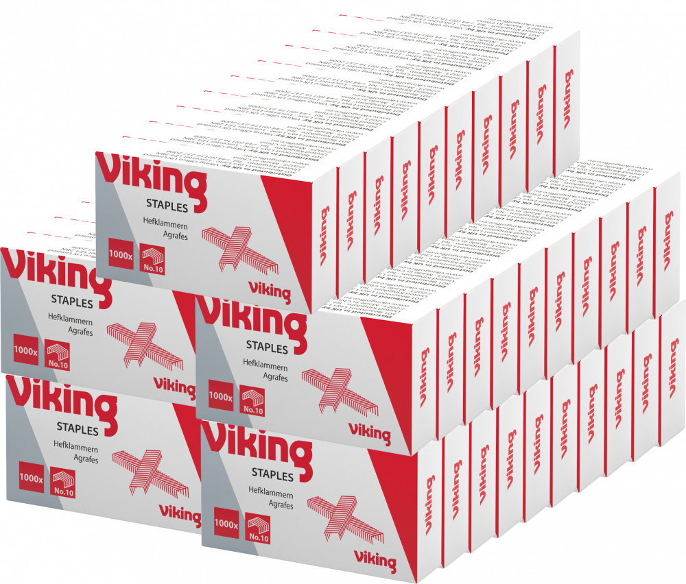 50x Zszywki Viking 10, 1000 sztuk, srebrny