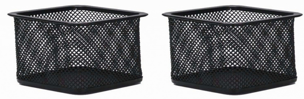 2x pojemnik na spinacze Q-Connect Office Set, druciany, kwadrat, 80x80x30mm, czarny