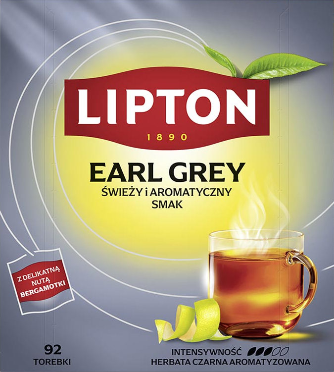 Herbata Earl Grey w torebkach Lipton Lemon, 92 sztuk x 2g