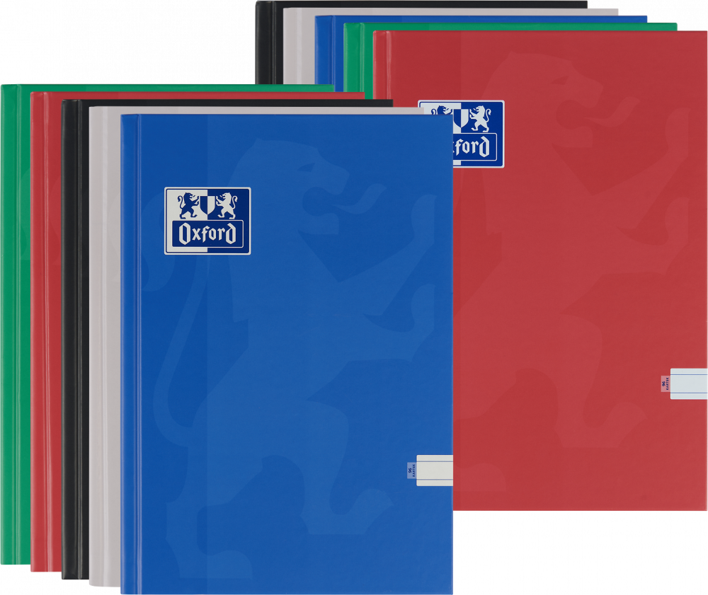 10x Brulion w linię Oxford Esse, A5, twarda oprawa, 96 kartek, mix kolorów