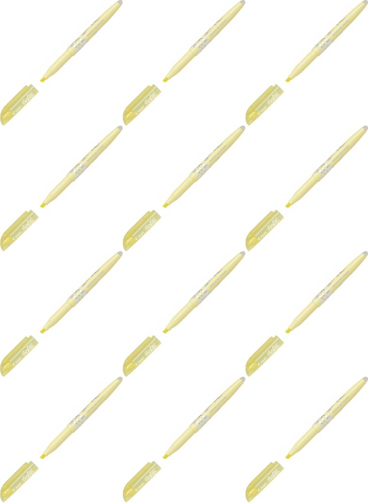 12x Zakreślacz wymazywalny Pilot, Frixion Light Soft, ścięta, 4mm, żółty pastelowy