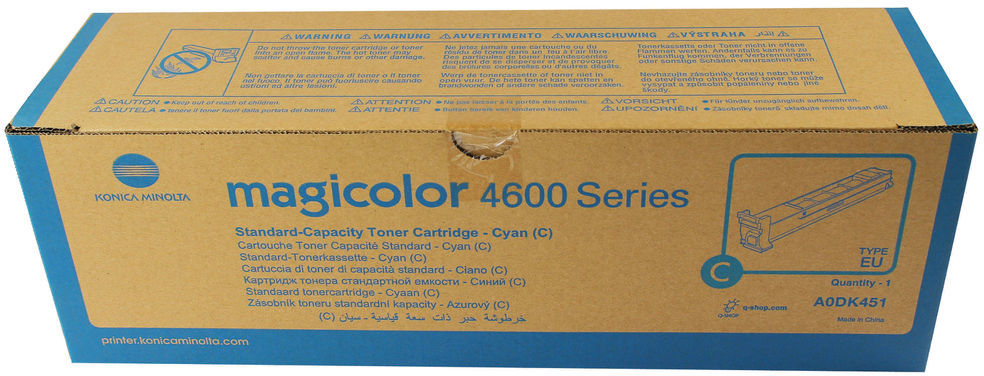 Toner Konica Minolta (A0DK451), 4000 stron, cyan (błękitny)