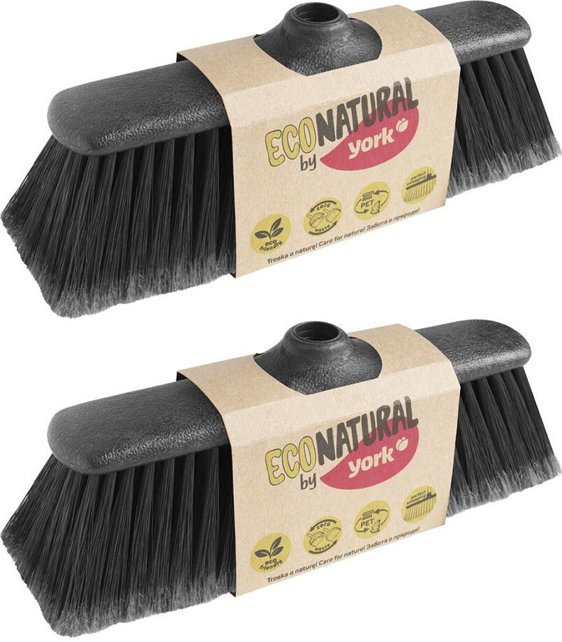 2x Miotła Eco Natural by York, 33cm, czarno-szary, końcówka