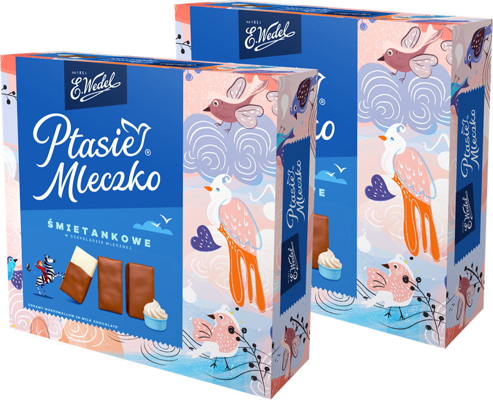 2x Ptasie Mleczko Wedel, śmietankowy, 340g