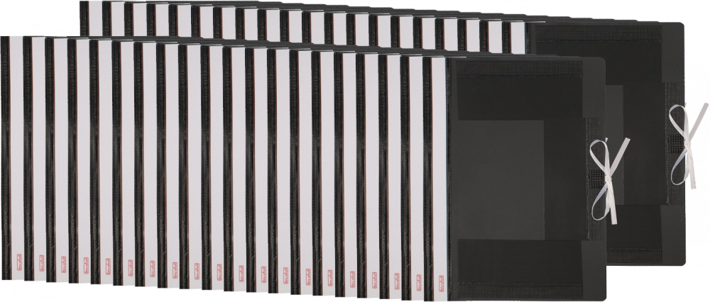 100x Teczka wiązana Biurfol, A4, plastikowa, czarny