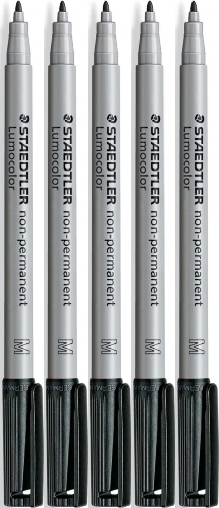 5x Foliopis zmywalny Staedtler Lumocolor, okrągła, 0.8-1 mm, czarny