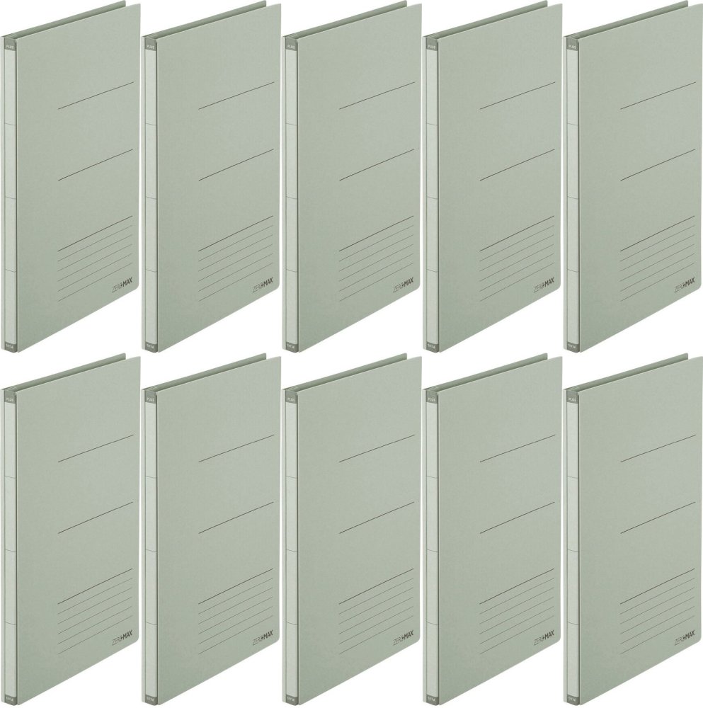 10x Teczka na dokumenty Plus Zero Max, skoroszytowa, z regulowanym grzbietem, A4, szary