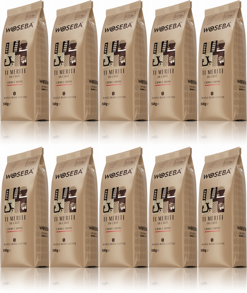 10x Kawa ziarnista Woseba Ti Meriti Crema E Aroma, 500g