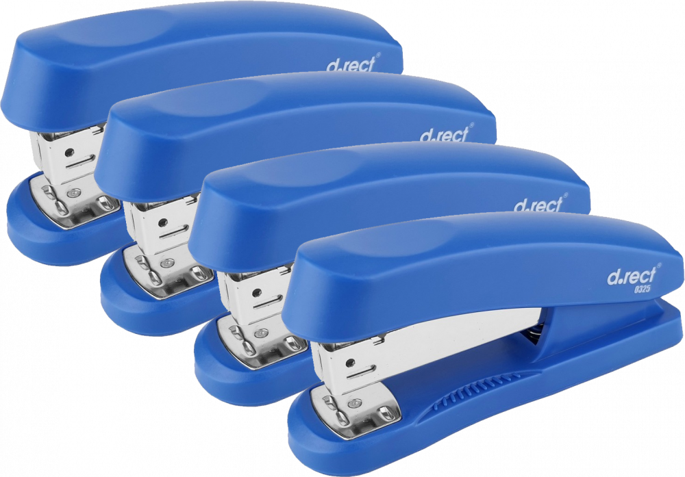 4x Zszywacz biurowy D.Rect 325, do 25 kartek, niebieski