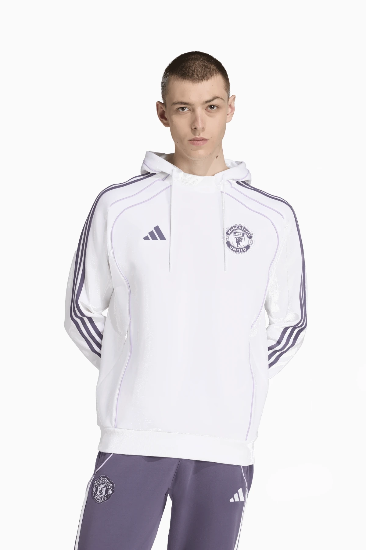 Bluza z kapturem adidas Manchester United 25/26 Urban Purist - Biały