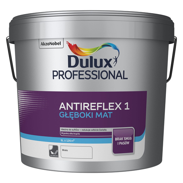 Antyrefleksyjna biała farba lateksowa Anti-Reflex Pro 9L Dulux