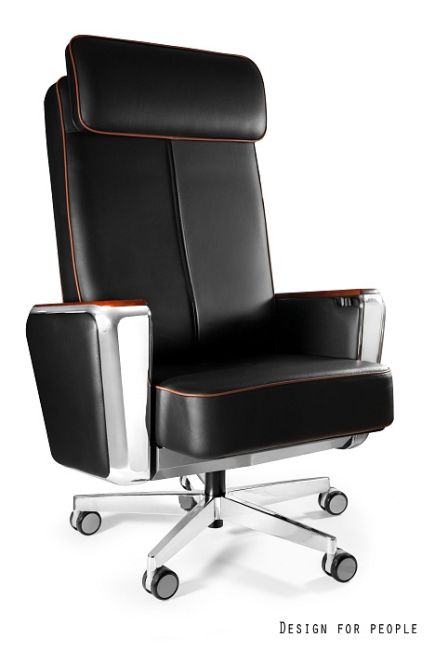 REGENT fotel gabinetowy czarny lub biały, skóra naturalna (Kolor: czarny)