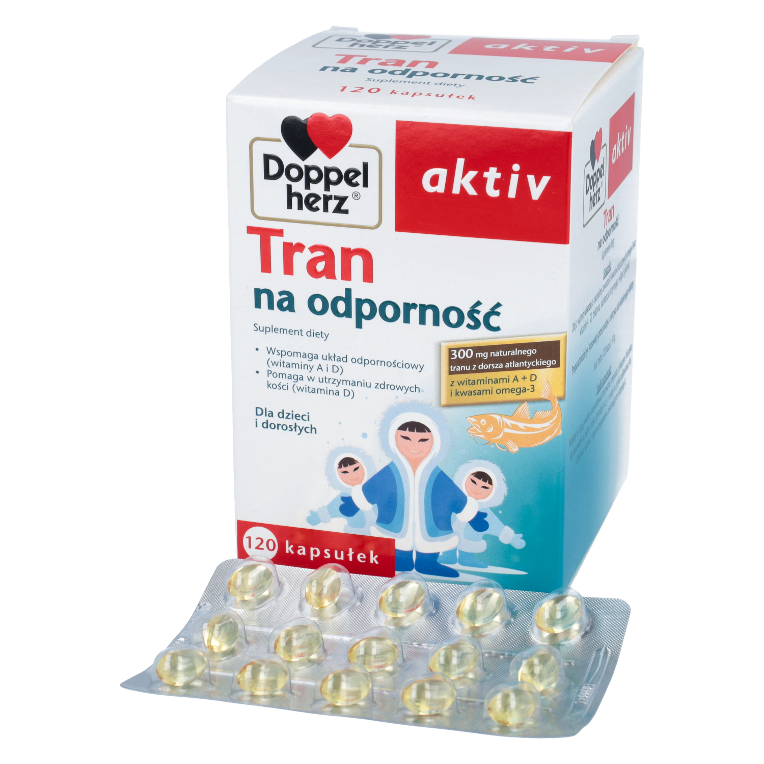 Doppelherz aktiv tran na odporność, 120 kapsułek