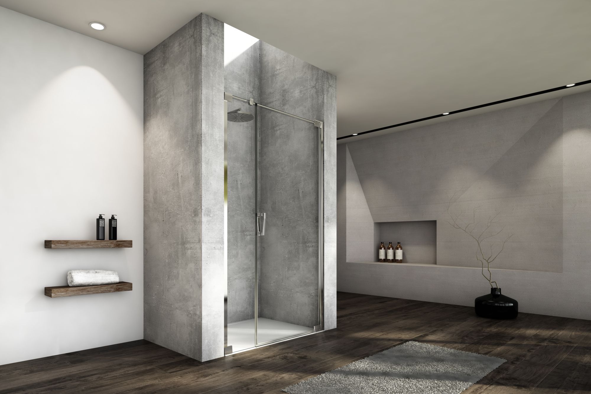 Sanswiss Cadura drzwi prysznicowe 140 cm lewe srebrny połysk/szkło przezroczyste CA31CG1405007