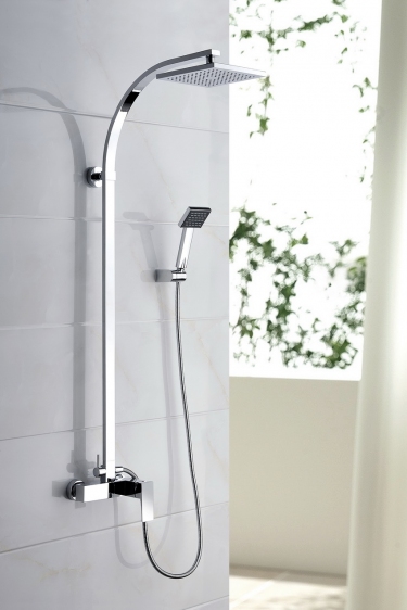 Blue Water Toronto zestaw prysznicowy ścienny z deszczownicą chrom TOR-ZKPN.400C