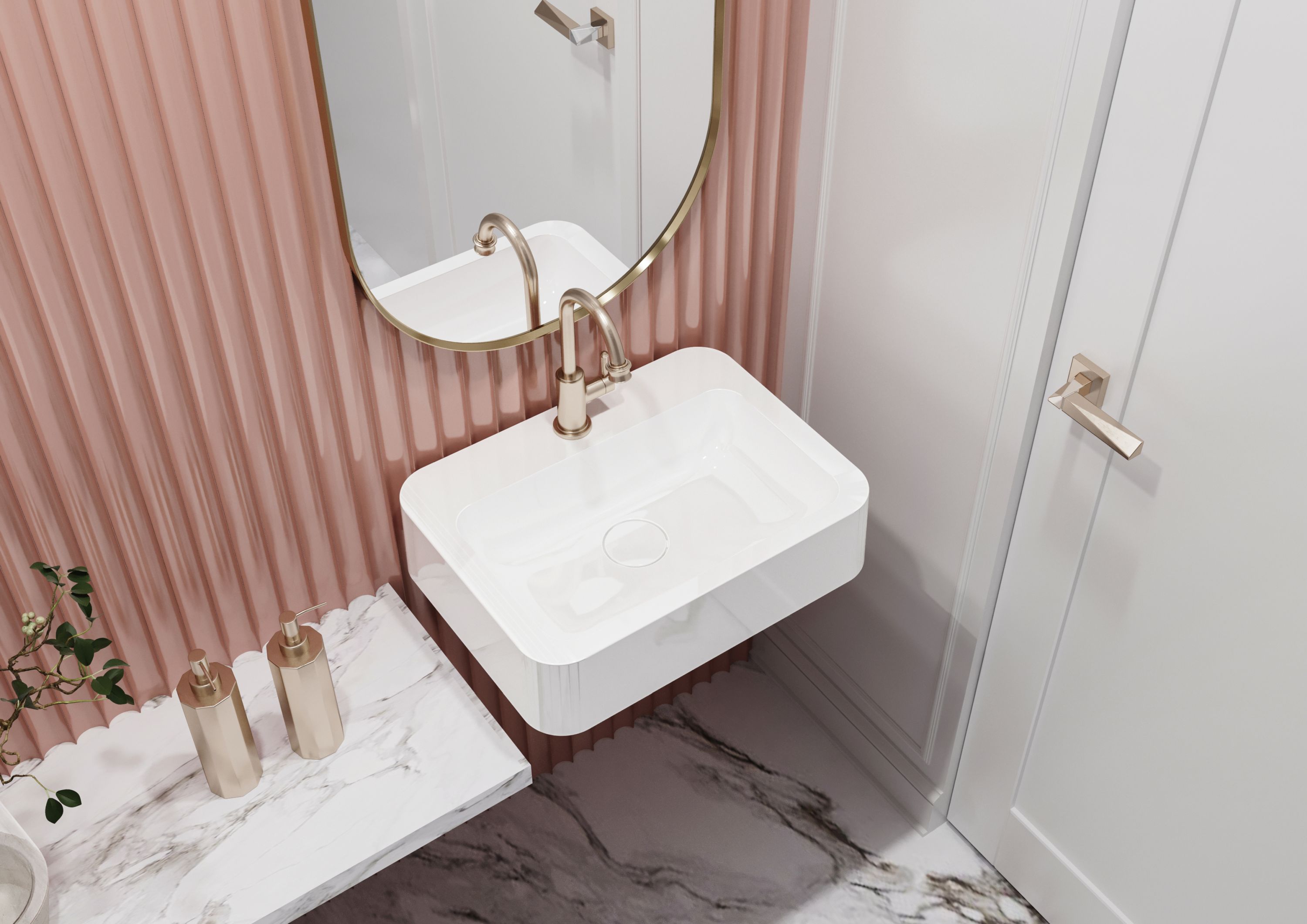 Miraggio Kelley umywalka 55x41 cm prostokątna biały połysk 0000944