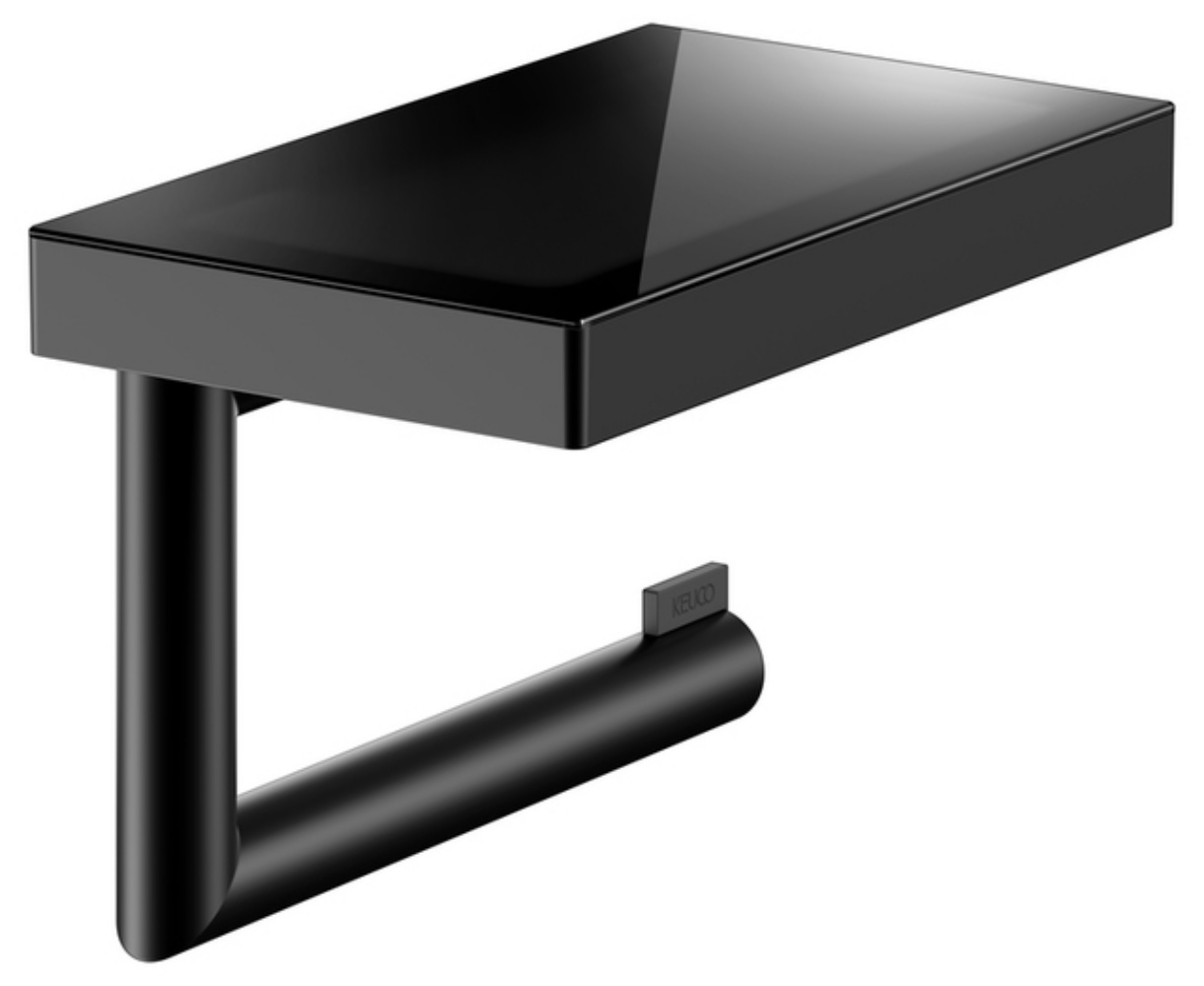 Keuco Reva uchwyt na papier toaletowy z półką czarny mat 12873379000 - Wysyłka w 24h