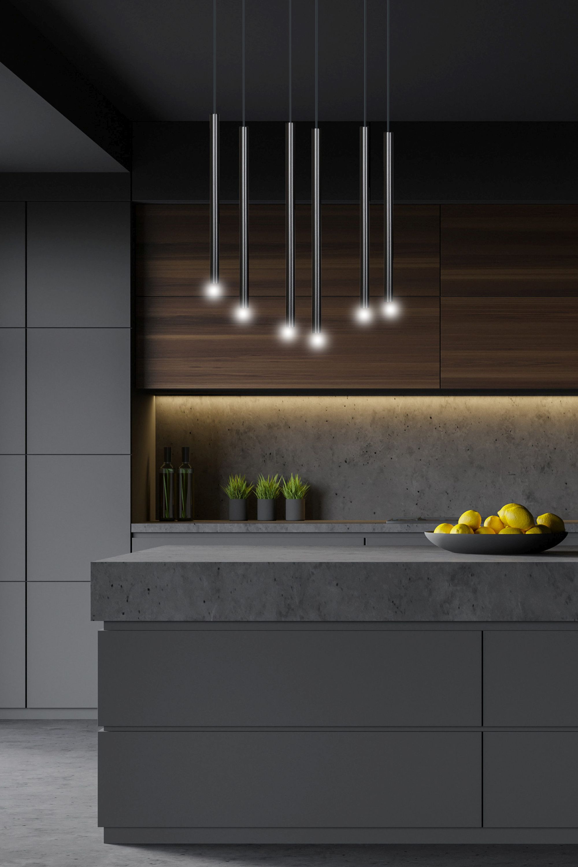 Emibig Selter lampa wisząca 6x8 W czarna 552/6