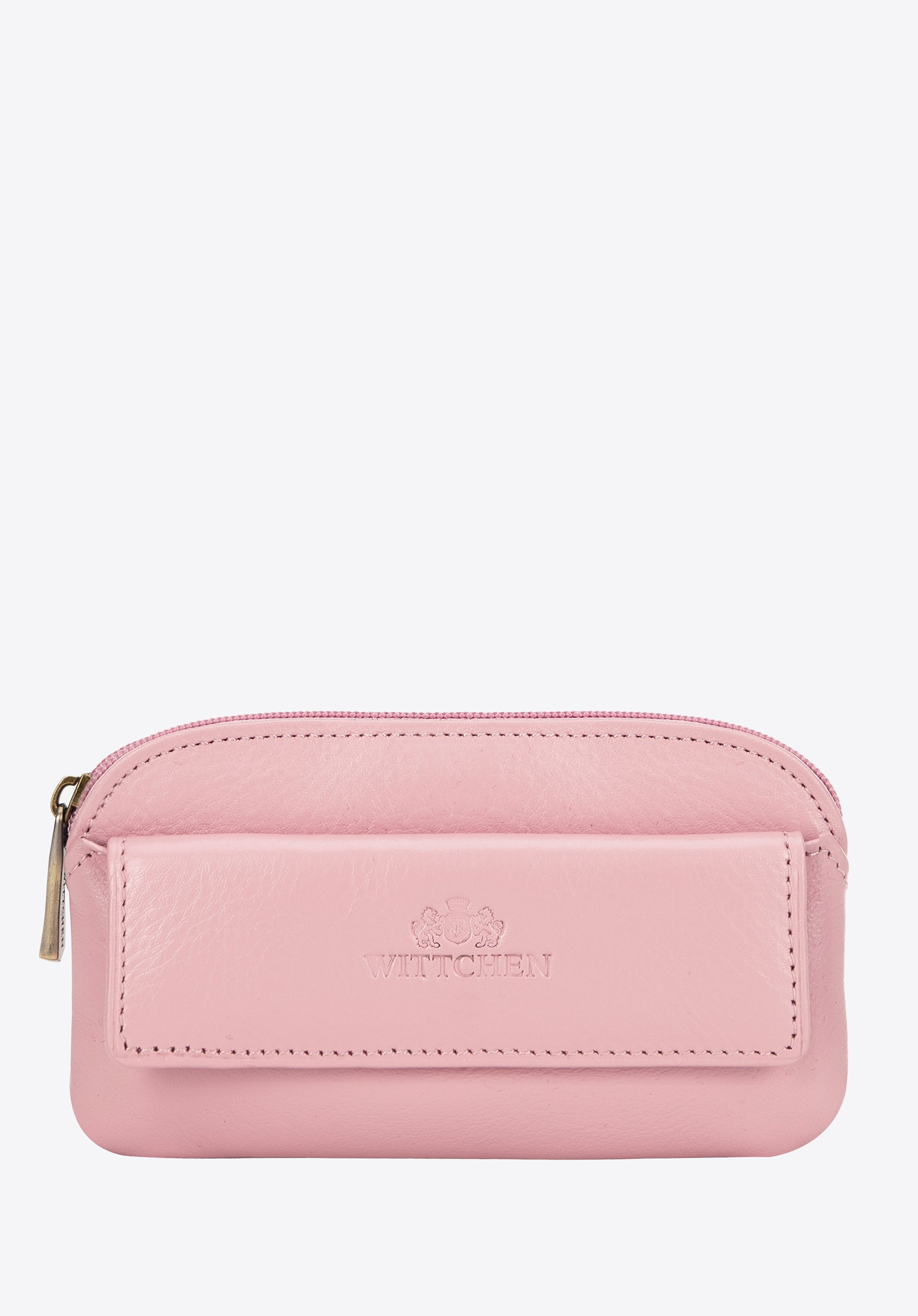 Etui na klucze skórzane z logo różowe
