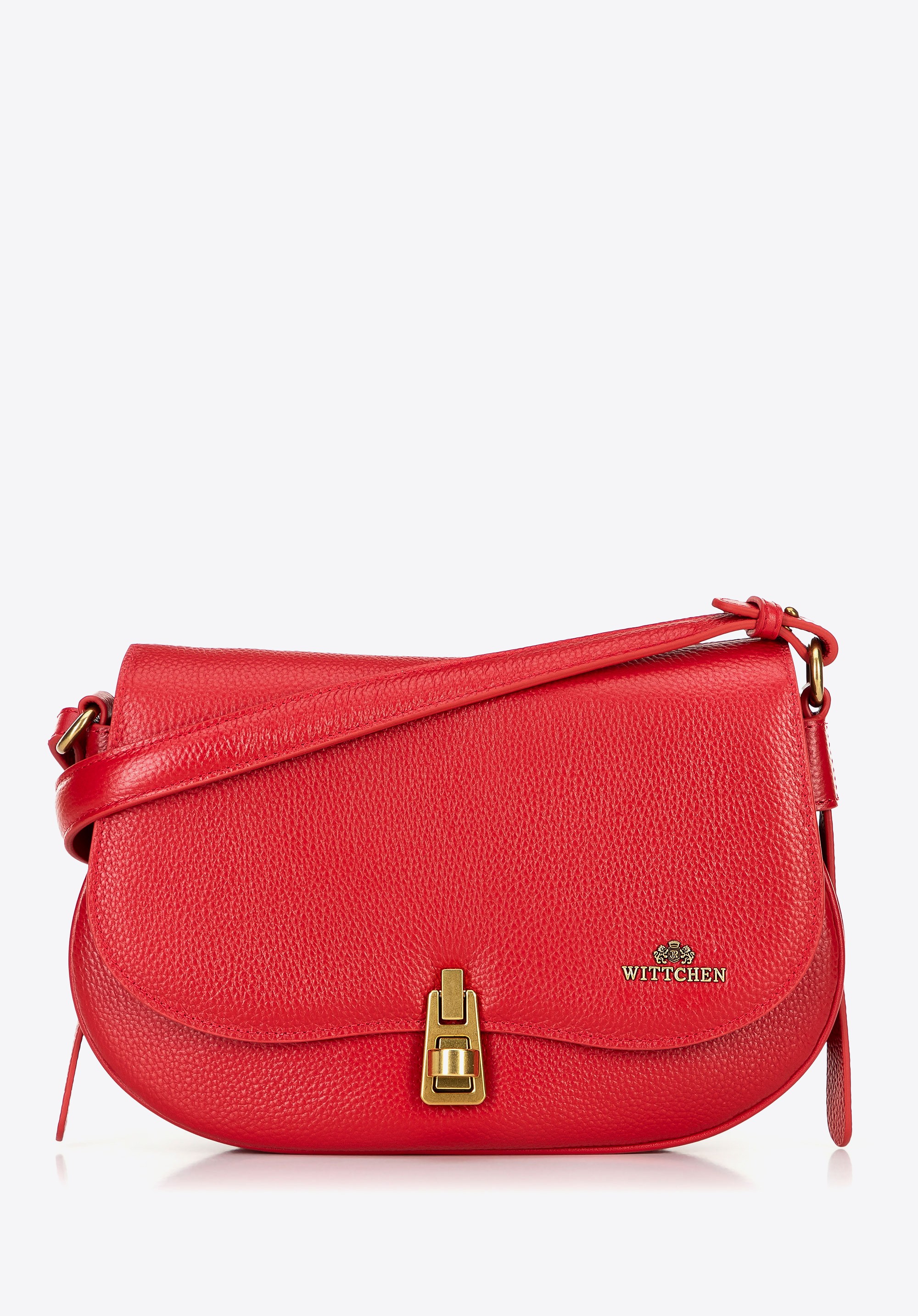Damska torebka na ramię z naturalnej skóry czerwona