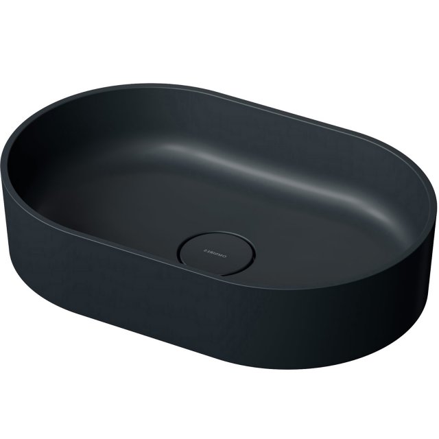 OMNIRES Umywalka nablatowa OVO M+ 55 owalna black lava mat OVOUNBLV