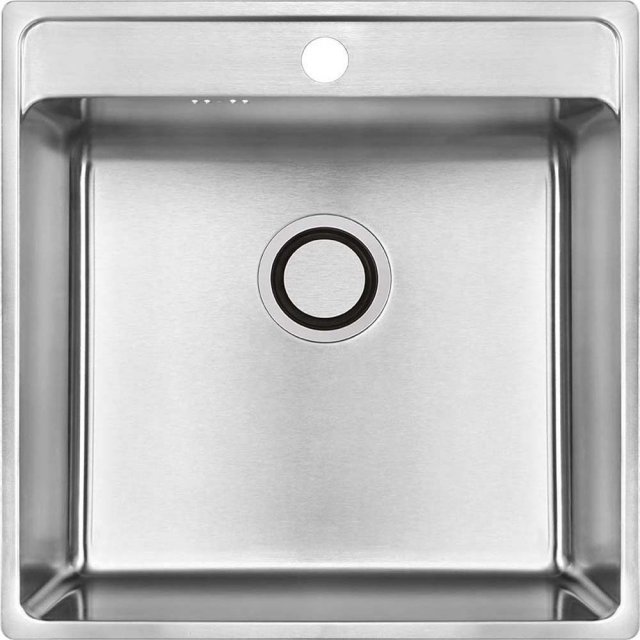 LAVEO Zlewozmywak stalowy BESOS 49x48 cm 1-komorowy inox szczotkowany